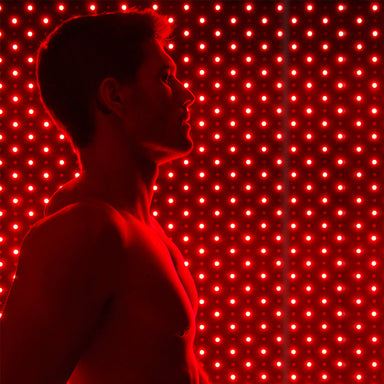 nushape red light therapy mat man in front
