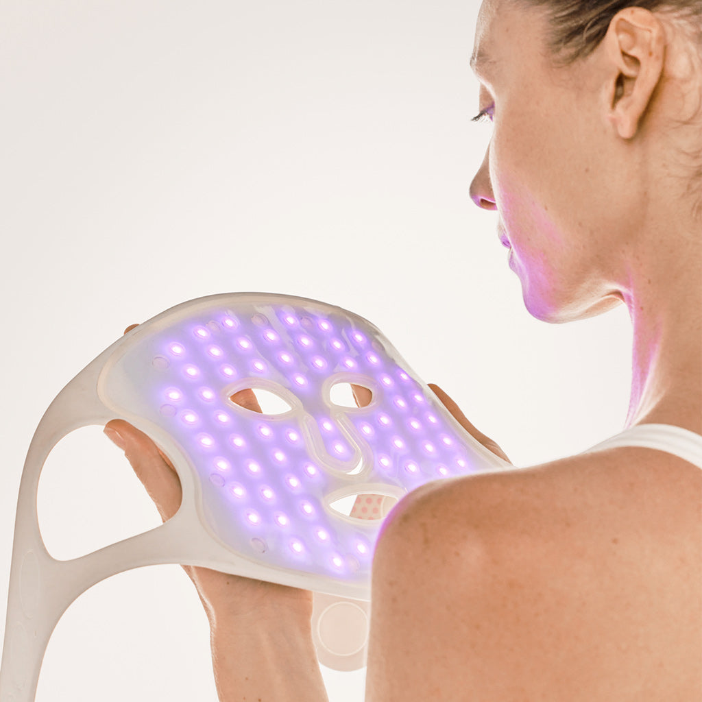 NuShape red light therapy face mask purple