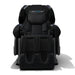 Black massage chair with brand logo on a white background