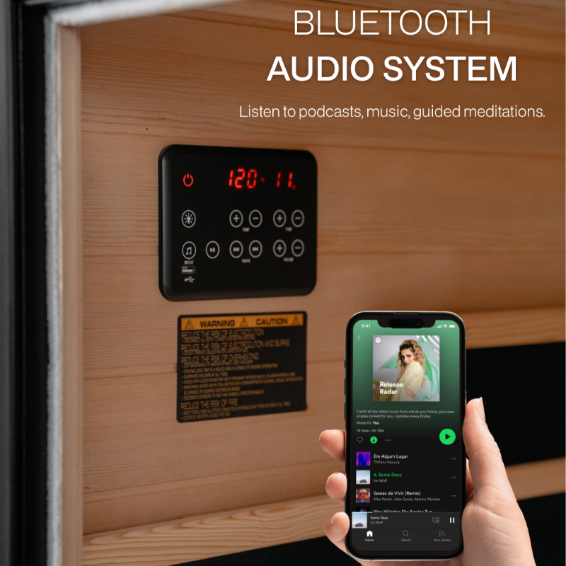 SaunaBox® Solara: Full Spectrum Infrared Sauna audio system