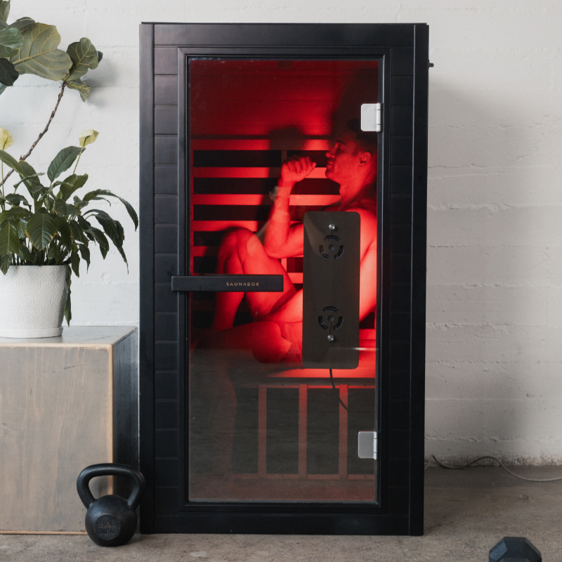 SaunaBox® Solara: Full Spectrum Infrared Sauna door closed