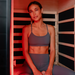 SaunaBox® Solara: Full Spectrum Infrared Sauna girl inside