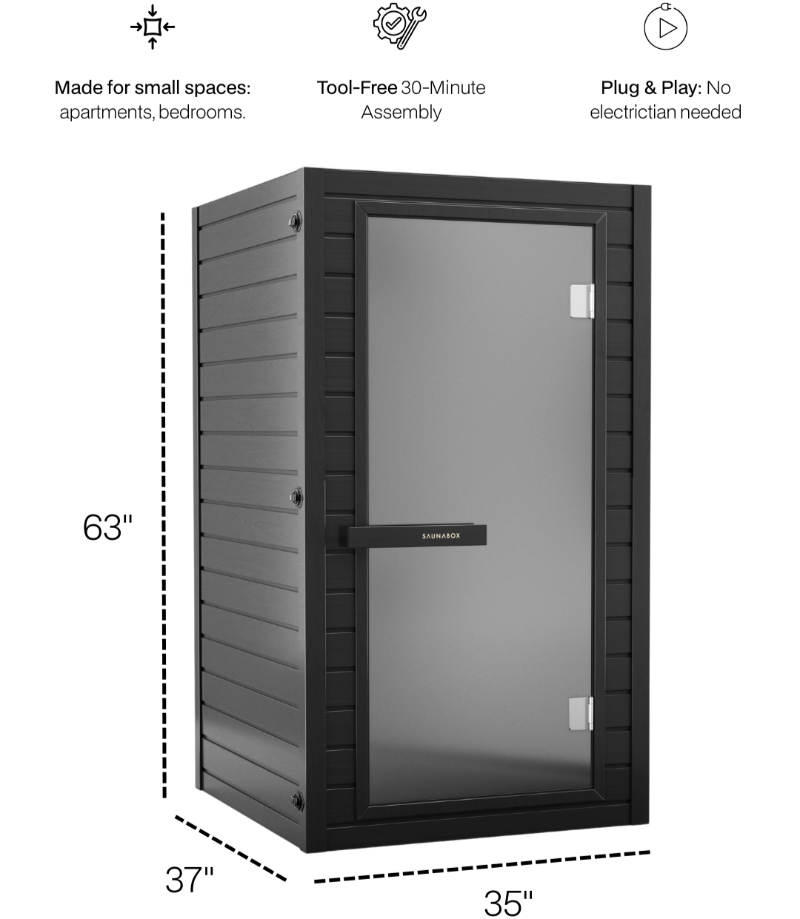 SaunaBox® Solara: Full Spectrum Infrared Sauna plug and play