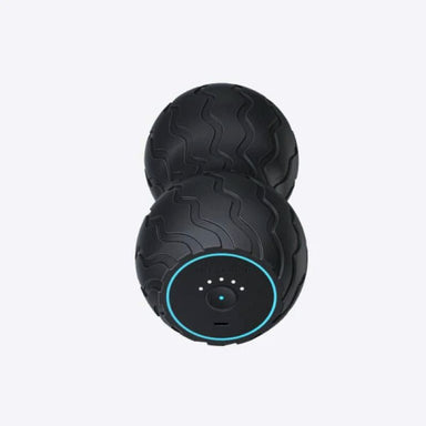 Black wheel with blue accent on a light gray background