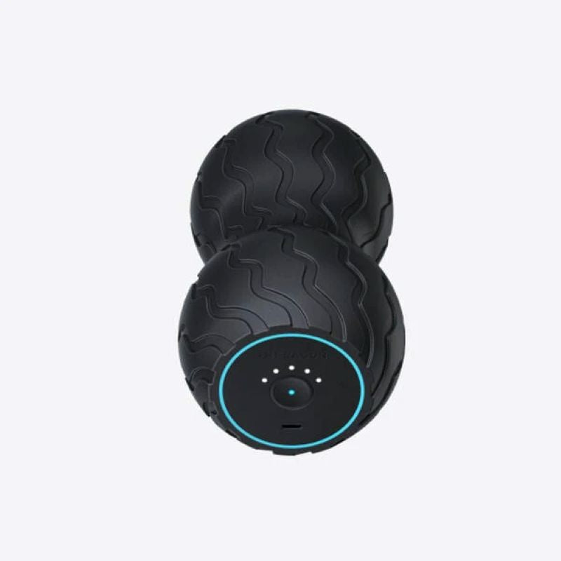 Black wheel with blue accent on a light gray background