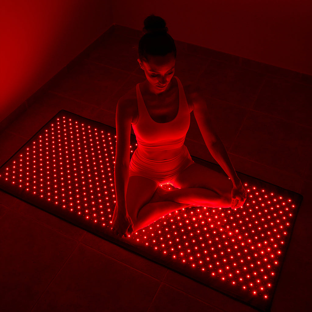 nushape red light therapy mat girl sitting full