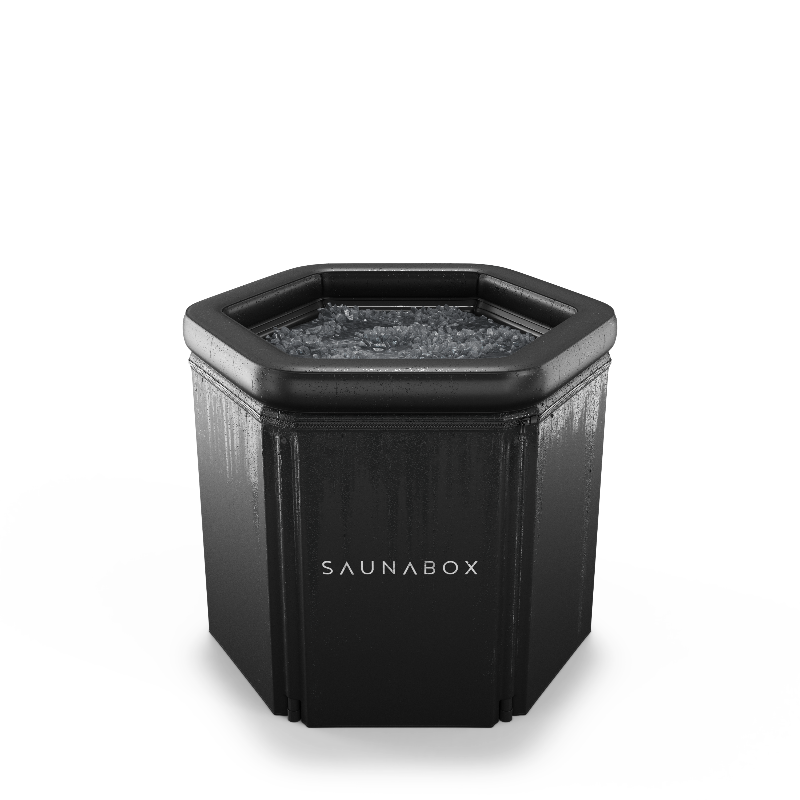 saunabox cold plunge ice inside