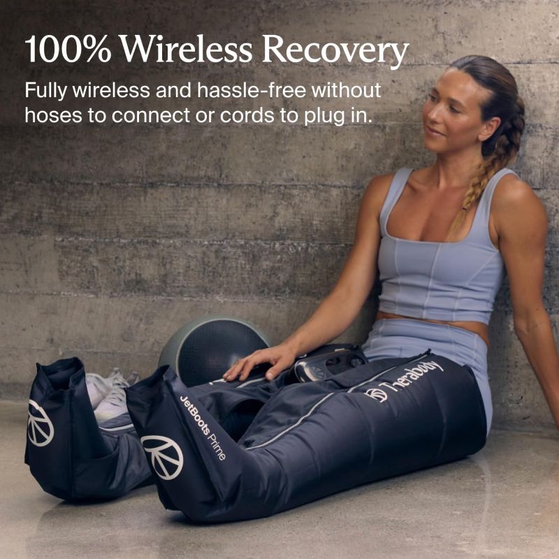 Woman using a recovery device with text about wireless recovery.