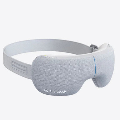 Gray sleep mask with 'TheraBody' branding on a white background